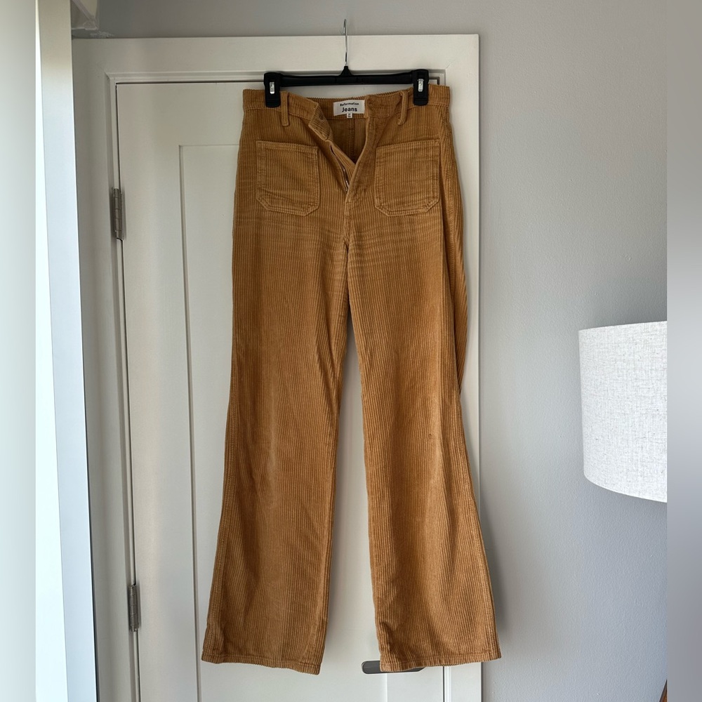 Like new! Reformation Alyssa High Rise Wide Leg Corduroy Pants